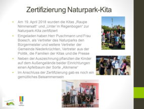 Zertifizierung Naturpark-Kita