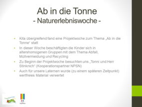 Naturerlebniswoche "ab in die Tonne"